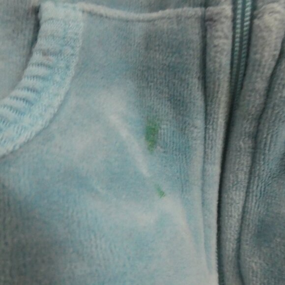 GREENDOG | size 2 | Blue Velour Zip-Up Hoodie | *Paint Spots - Picture 15 of 15